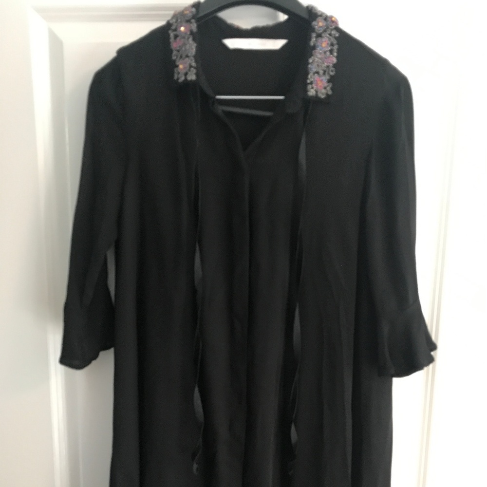 Zara black chiffon dress